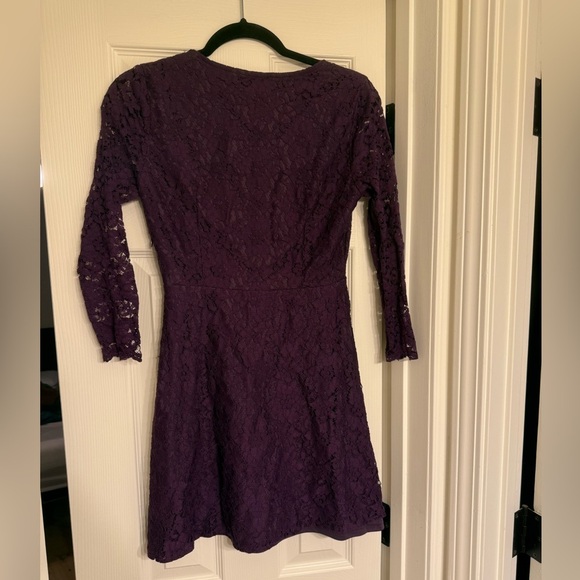 Lulus We Will Dance Purple Three-Quarter Sleeve Lace Dress Size S - Picture 6 of 6